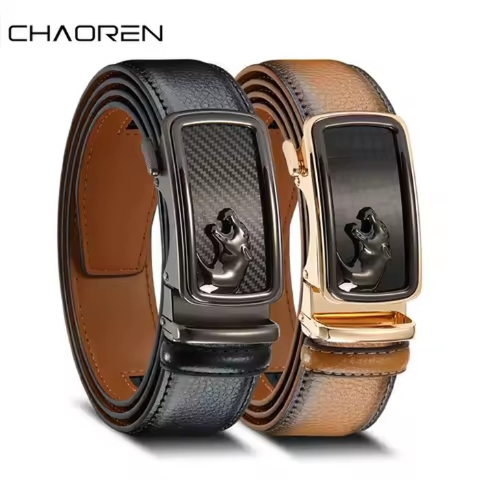 Men's Luxury Automatic Ratchet Belt - Adjustable Leather Belt for Business & Casual, Perfect Father's Day Gift