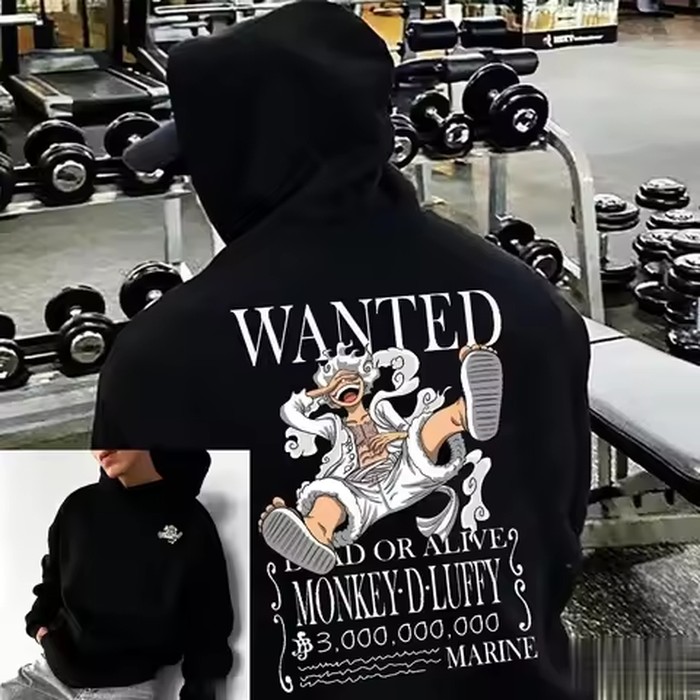 2026 Oversized One Piece Luffy Anime Print Hoodie Men Women Streetwear Casual Loose Sweatshirt Pullover Spring Fashion Unisex