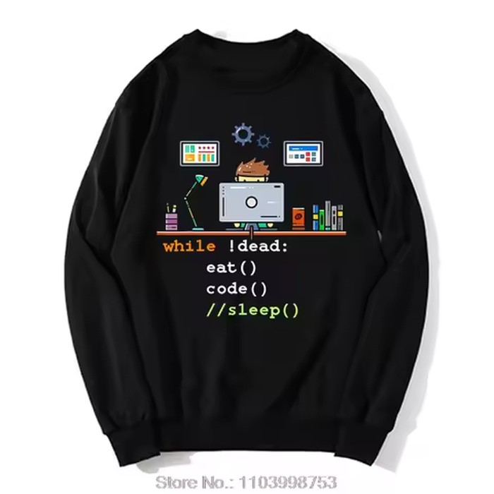 Computer Science Python Programmer Eat Code Sleep Oversized Hoodie Unisex Tops Men Clothing Cotton fashion Pullover Sweatshirt