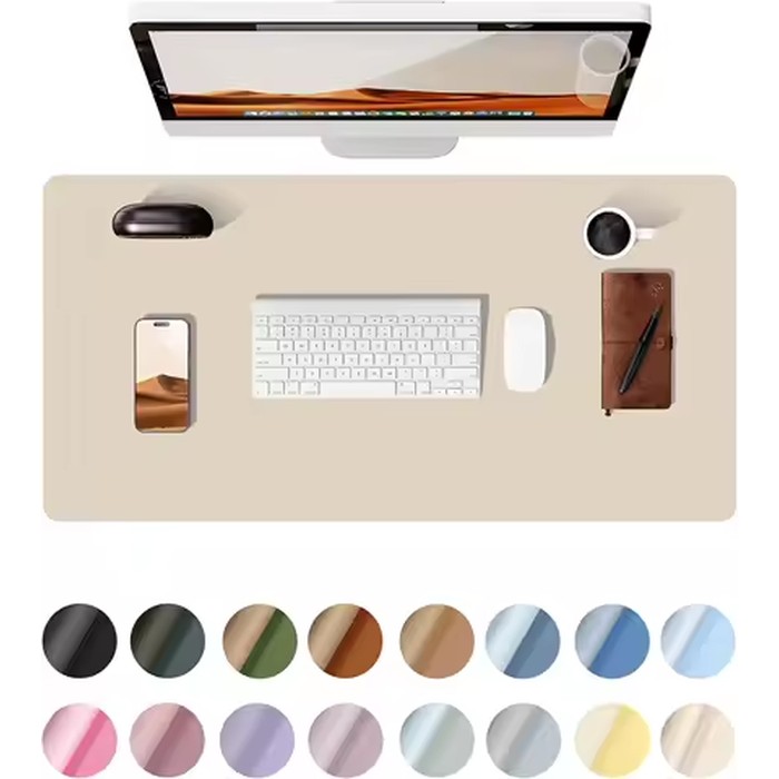 Large Mouse Pad,Office Desk Mat, Leather Desk Pad Protector, Non-Slip PU Leather Desk Blotter, Laptop Desk Pad