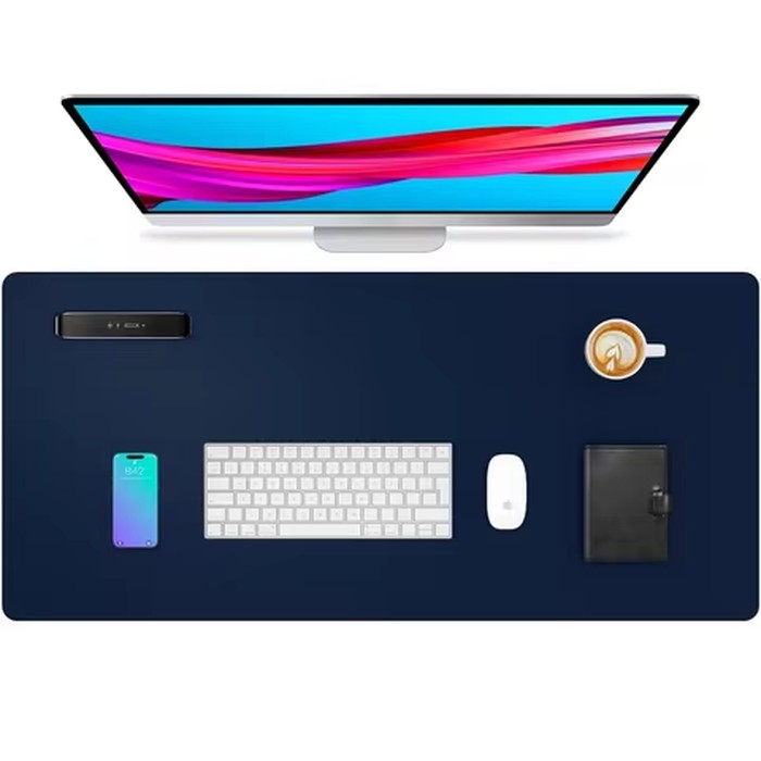 Solid Color PU Leather Mouse Pad Large Office Desk Mat Waterproof Desktop Keyboard Desk Pad Gaming Mousepad Desk Writing Pad