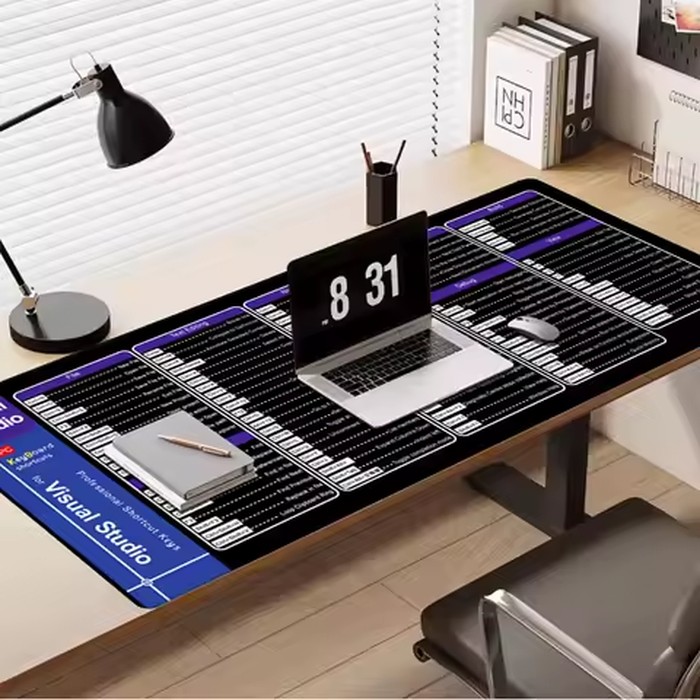 EXCO Programing Leather Mouse Pad for Visual Studio Large Shortcuts Cheat Sheet Mousepad Python Java C++ Web Engineer Desk Mat