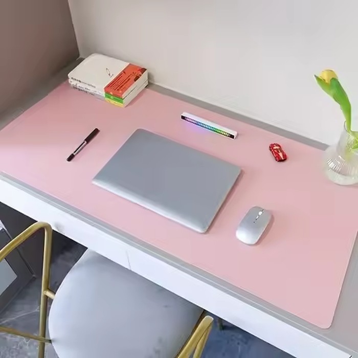 1pc-Dual purpose mouse pad for office desk and writing desk, made of synthetic leather PU material, waterproof and dustproof.