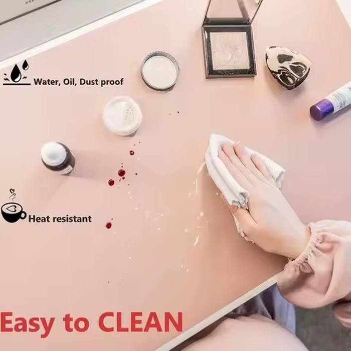 Table Protector PU Leather Double Side Desk Mat Waterproof Anti-Slip Nail Art Table Mat Soft Collapsible Writing Mat Laptop Use