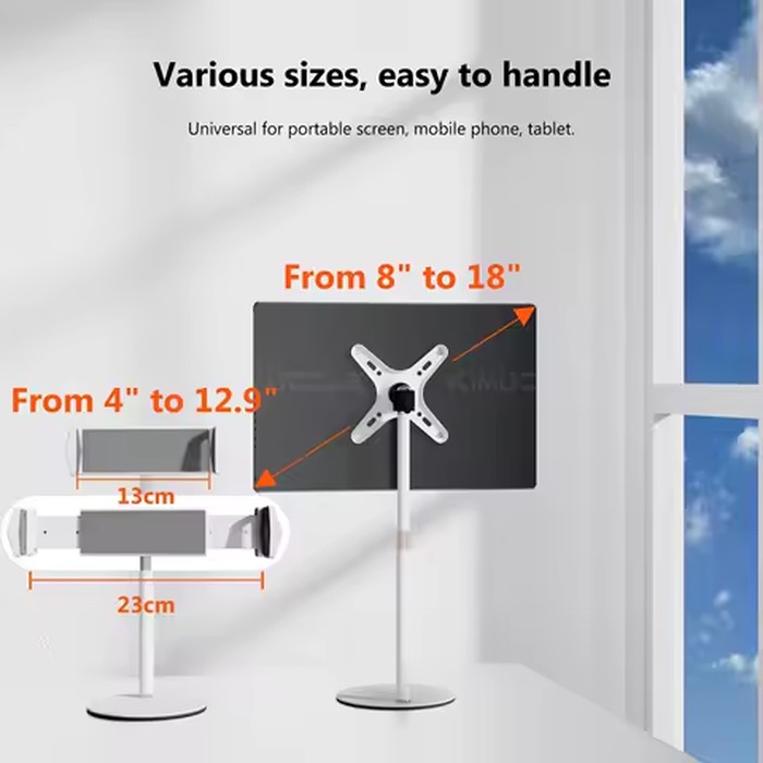 Keepro Portable Monitor Stand Height Adjustable Vesa Monitor Tablet Stand Free Standing Low Profile Desk Mount Monitor Support