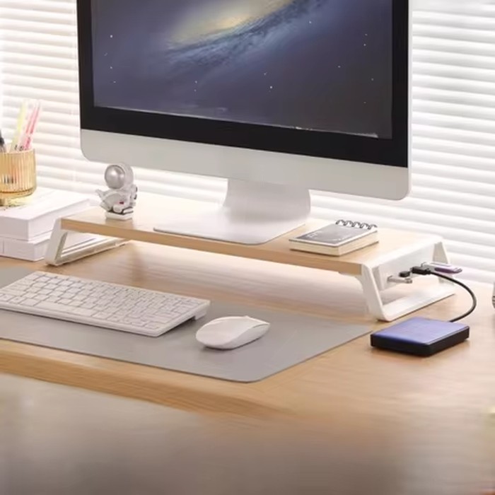Thick Computer Monitor Stand Pressure-Resistant with USB Ports Computer Heightening Rack Ergonomic Display Screen Base