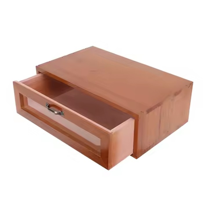 Wooden Monitor Riser Stand Desktop Organizer with Drawers Retro Desk Storage Box for Cosmetics Skincare Perfume Stationery Table