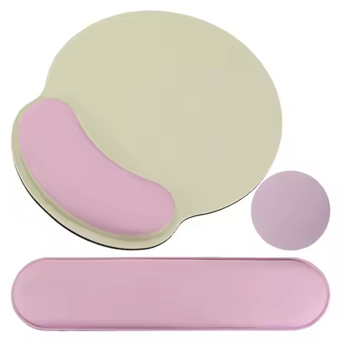 1Set Ergonomic Wrist Rest Set Memory Foam Mouse Pad and Keyboard Wrist Rest Support Hand Waterproof Cup Pad Non-slip for Office