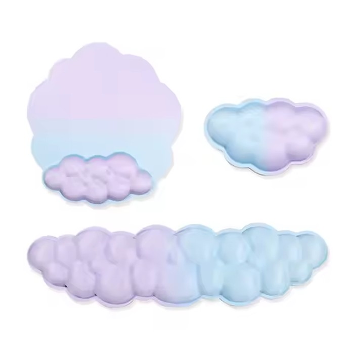 Cloud Foam Wrist Rest Set Mouse Pad Keyboard Support Ergonomic Desk Mat for Office Gaming 9 Pattern Options