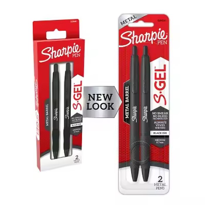 Gel Pens 2 Count Metal Black 2