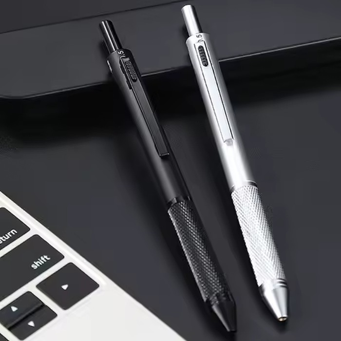 4 in 1 Multi-Function Metal Gravity Sensing Pen Students 3Colors Ballpoint Pen Mechanical Pencil Set Press Gel Pen Signature Pen