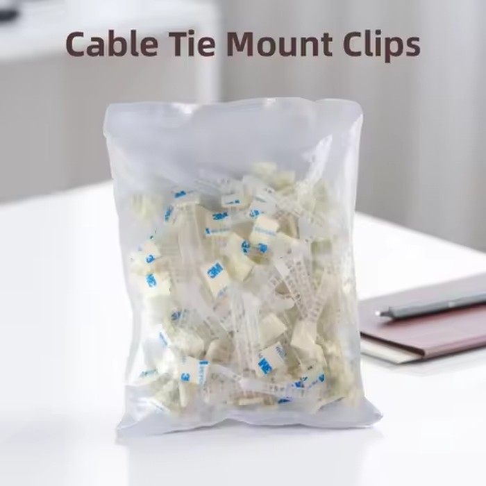 20/100PCS Cable Tie Mount Adjustable Clips Self Adhesive Strap Fix Holder Plastic Network Wire Power Cord Car Organizer Clamp