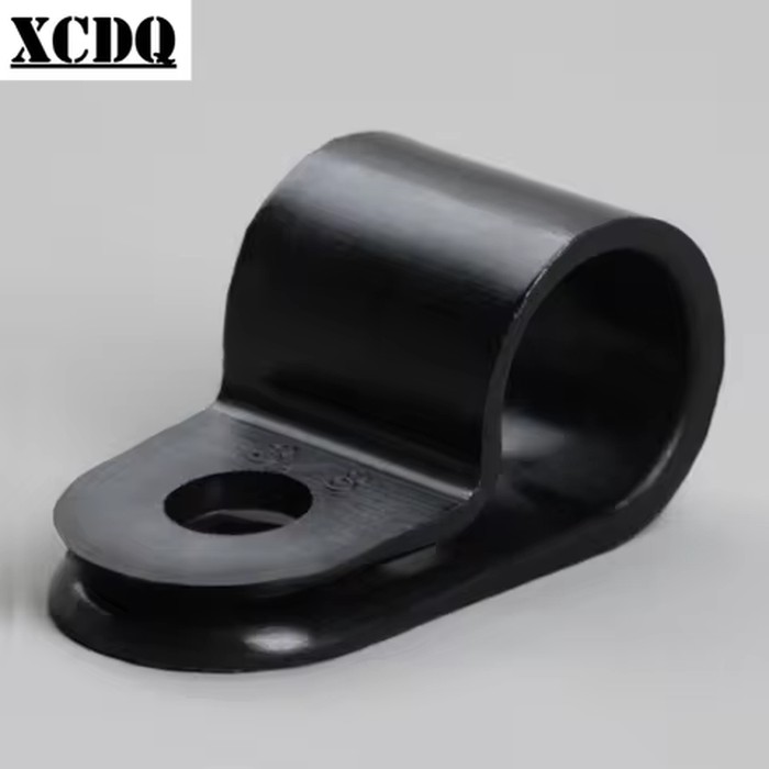 50pcs 100pcs Black P Style Mounting Clamp Bike Plastic Nylon R Shape Cable Clip Screw Fixed PC Board Wire Holder Cable Manager