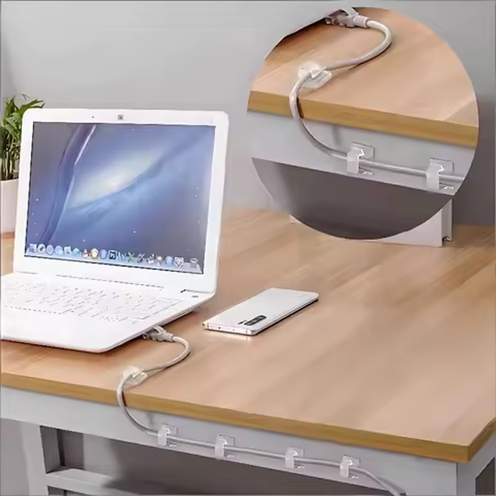 Cable Organizer Clips Holder Protector USB Cable Management Adhesive Hooks Desk Clamp For Home Office