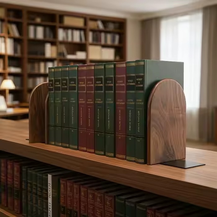 Nature Wooden Bookends Desktop Bookshelf Desk Organizer Office Home Book Accessories Storage Book Holder Wood Book Ends