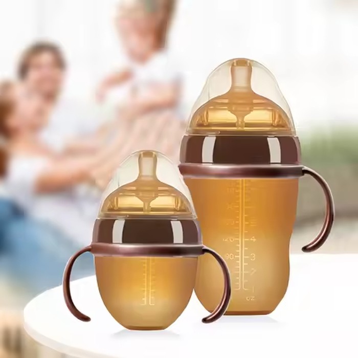 8.45-ounce silicone baby bottle set for newborns and infants, simulating breast milk silicone baby bottles