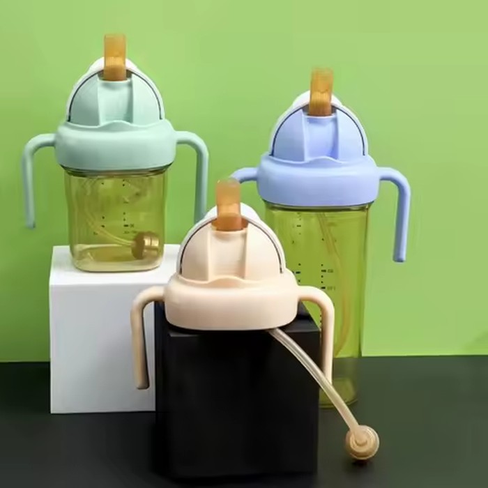 Upgraded Bottle Top Handle Set with Straw Accessories Baby Bottle Change to Drink Cup for Hegen Square Baby Bottle Dropship