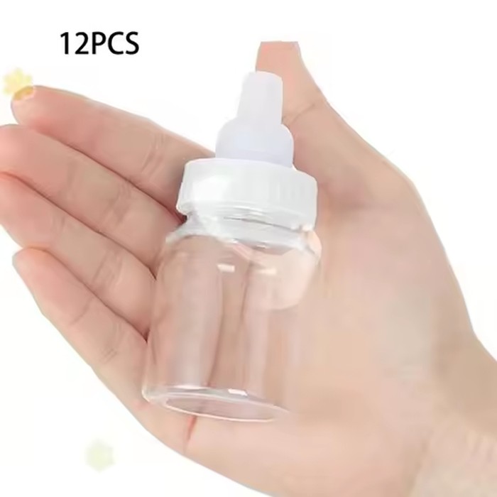 5/10pcs white baby bottle shape candy bottle baby shower favor plastic mini feeding bottle for birthday baby shower gift decor