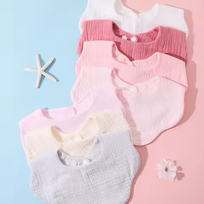 Random 3pc Baby Bibs Infant Burp Cloths Stuff Feeding Drool Bandana Saliva Towel Toddler Ruffle Solid Color Bib Baby Accessories