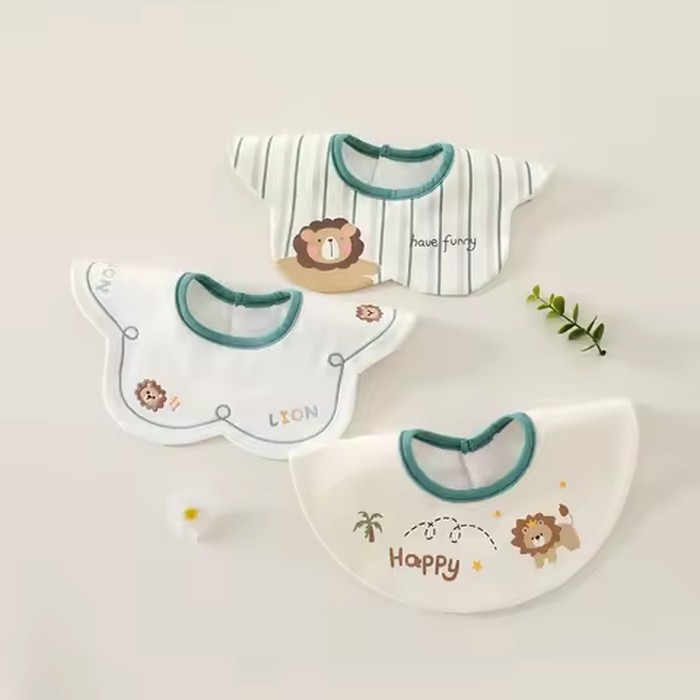 3Pack Baby Bibs Set Cotton Print Feeding Drool Towels Reusable Absorbent for Newborn Infant Toddler Kids Boys Girls