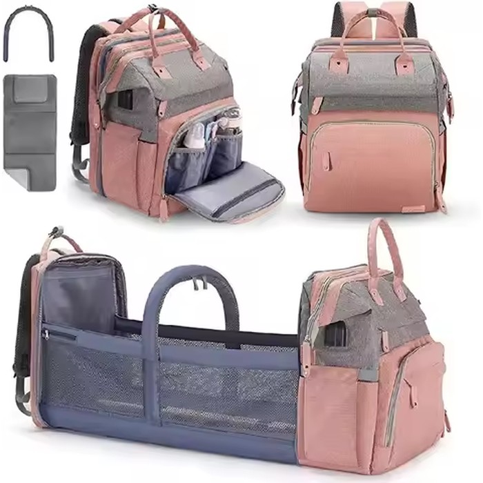 Multifunctional Baby Bag for Mom Insulated Bottle Pocket Large Capacity Waterproof Diaper Backpack Travel Nursery Bag Maternity