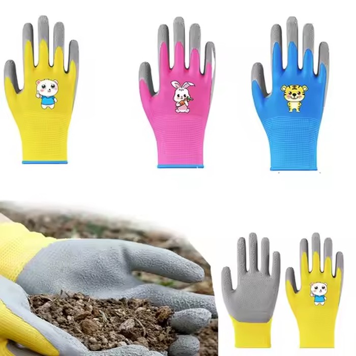 Kids Durable Waterproof Garden Work Gloves Non-Slip Children Safety Yard Work Gloves Portable Garden Supplies Gardening Gloves