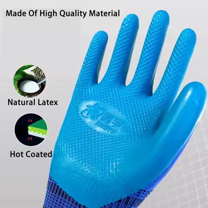 1/Pair Waterproof Rubber Coated Anti-Slip Wear-Resistant Garden Gloves Super Grip Working Gloves For Builder Garden Repairing