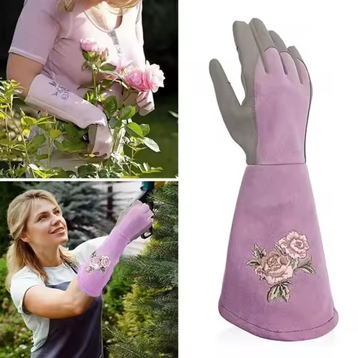 Waterproof Gardening Gloves Oxford cloth Breathable Thorn-Proof Gloves Long Sleeves Safety Sting-Resistant Planting Gloves