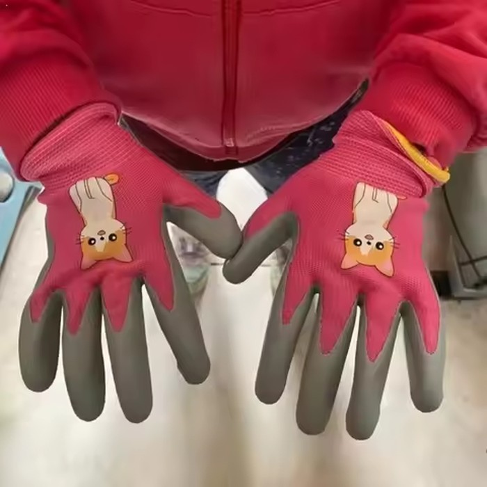 Kids Waterproof Garden Work Gloves Non-Slip Children Safety Yard Work Gloves Portable Garden Supplies Gardening Gloves