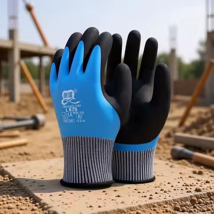S/M/L Super Grip Work Gloves Double Latex Coated Anti-Slip Waterproof Gloves For Garden Repairing Fishing Work Safety Gloves