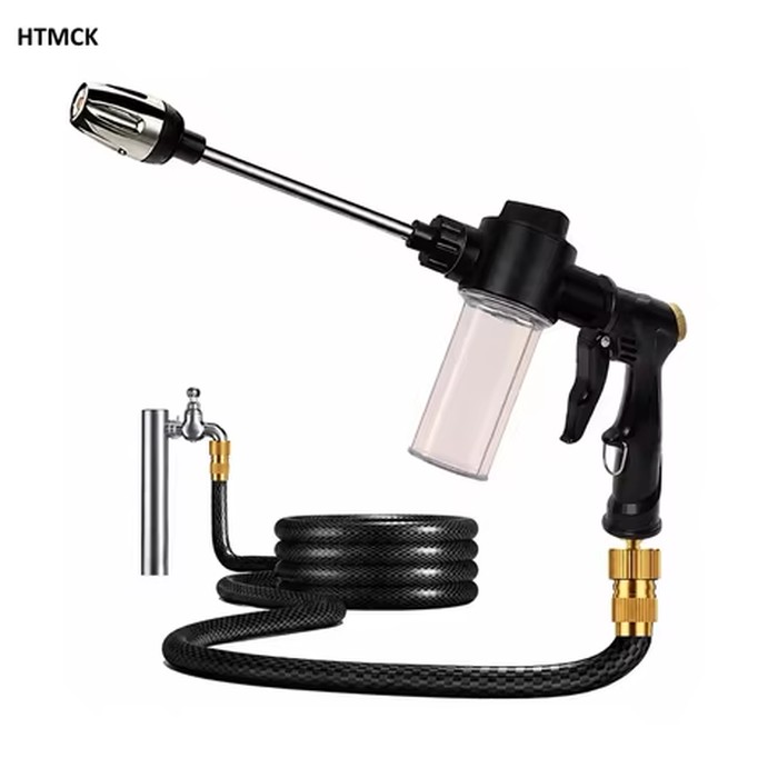HTMCK Household Garden Water Gun Hose Nozzle Long Rod Watering Irrigation Spray Guns High-pressure Foam Kettle Car Washing Gun