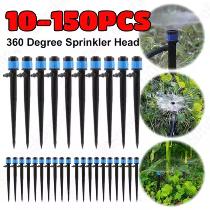 10-150PCS Garden Irrigation Emitter Dripper Adjustable 360° Water Flow For 4/7mm Tube Garden Plants Watering Nozzle Sprinkler