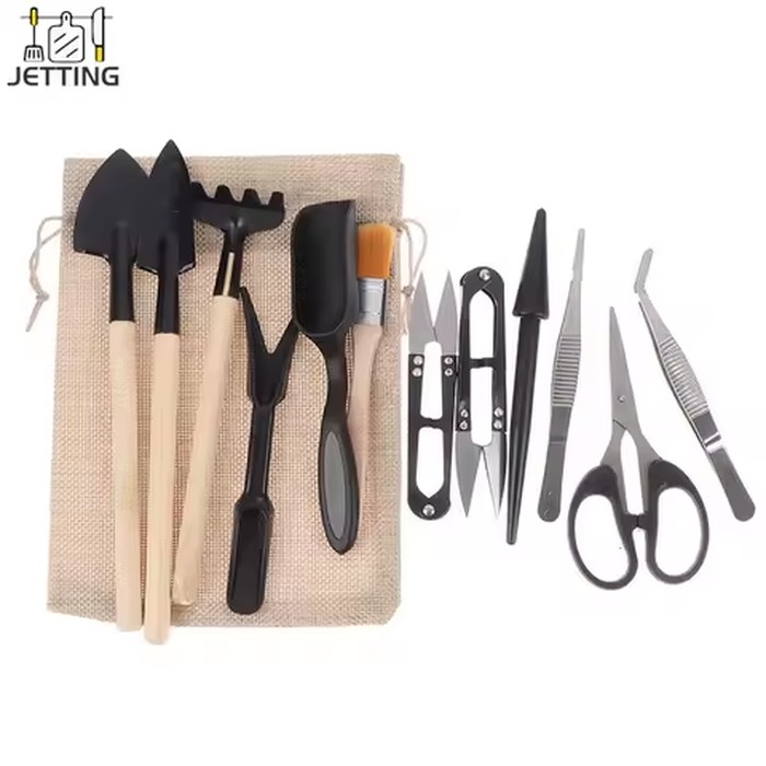 13pcs Mini Garden Hand Tools Transplanting Outdoor Bonsai Tools Shovels Planting Flower Succulent Miniature Gardening Tools