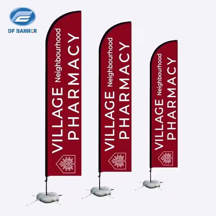 Custom Feather Flag 1 Set Beach Flag(Flag+Pole+Cross Base) Promotional Flags for Outdoor Business Events Exhibition Advertising