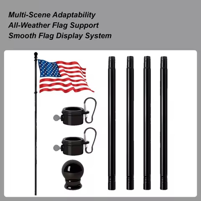 Outdoor Flag Pole With 360 Rotating Rings Stainless Steel 6ft Heavy Duty Residential Flag Poles For Garden Garage Yard Patio