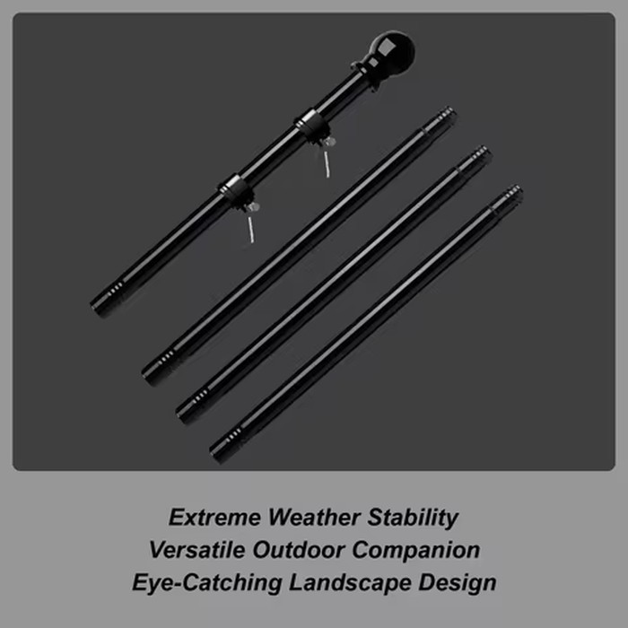 Outdoor Flag Pole Telescopic 6ft Flagpoles Heavy Duty Residential Flag Poles For Garden Garage Yard Patio Fence Roof Wall