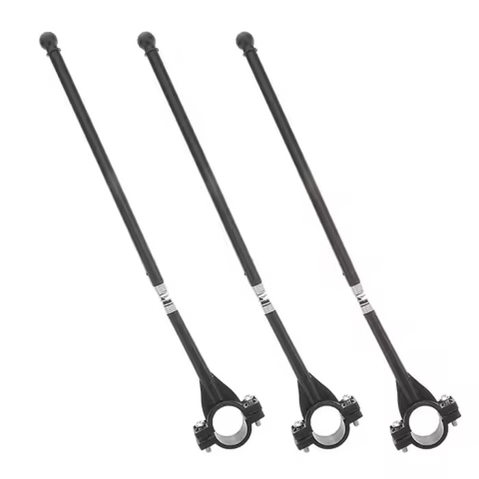 3Pcs Bike Handlebar Flagpole Set ABS Fibreglass Adjustable Tension Flag Holder for Cycling Hiking Camping Safety Flag Mount