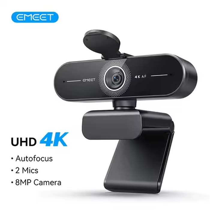 EMEET 4K/1080P Webcam for PC/Computer PDAF Auto Focus Video Camera With Dual Mics Web Camera Works for Zoom/Teams