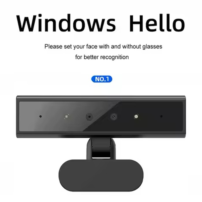 Facial Recognition Webcam Windows Hello 2K Webcam 5MP 1080P Web Camera IR Facial Recognition Login For Laptop PC Camera with Mic