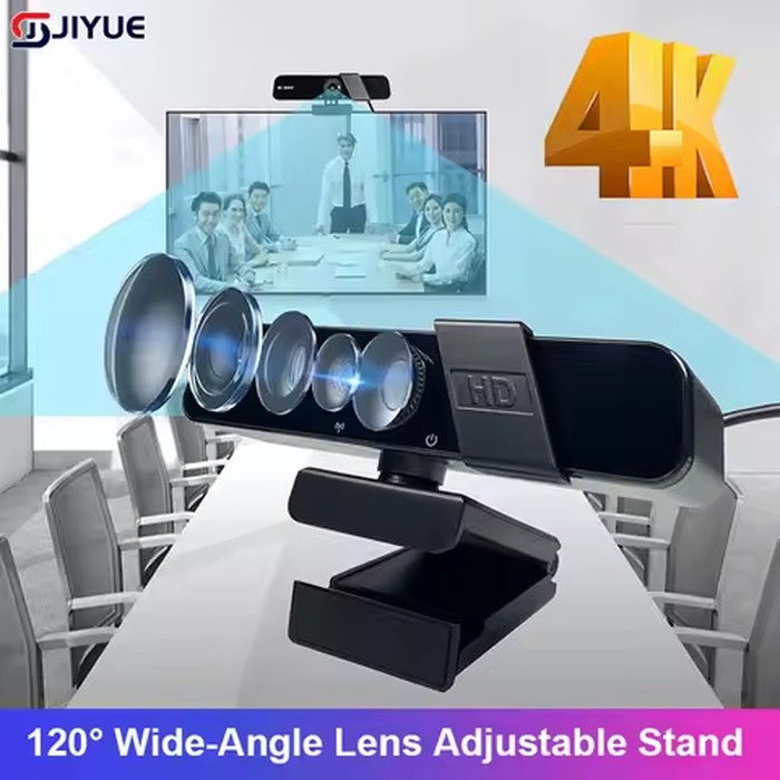 120° Wide-Angle Lens 1080P 2K 4K HD USB PC Webcam For Online Class, Exam, Video Conference, Plug & Play, No Drive Needed
