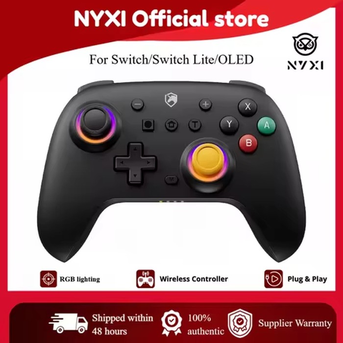 ECHTPower No Drift Hall Effect Wireless Gamepad for Switch OLED/Lite, Wake-Up, Turbo, 6-Axis Gyro, Programmable for PC/Phone