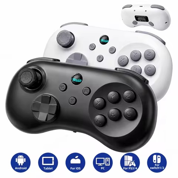 Wireless Fighting Game Controller Portable Gamepad 8-way Input for Sharp Diagonal for Switch1/2 PS3 PS4 PC Android with Hall Joystick M1/M2 Macro Back Keys SEGA Retro Style Controller