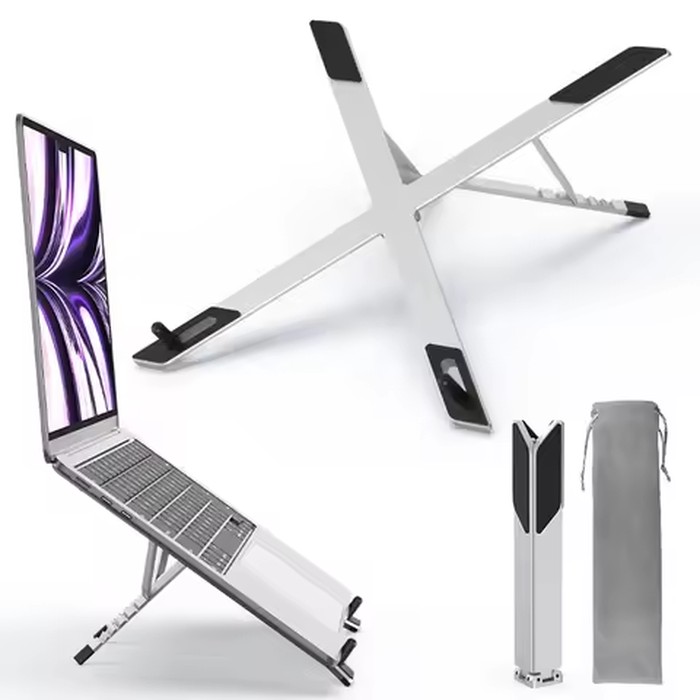 New Laptop Stand With USBHUB Height-Adjustable Cooling Expansion Dock, Foldable Aluminum Alloy