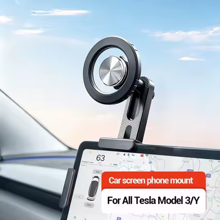 Mobile Phone Holder For all Tesla Model 3 Y Highland Juniper Stronger Magnetic 360°Rotatable Car support base holder Accessories