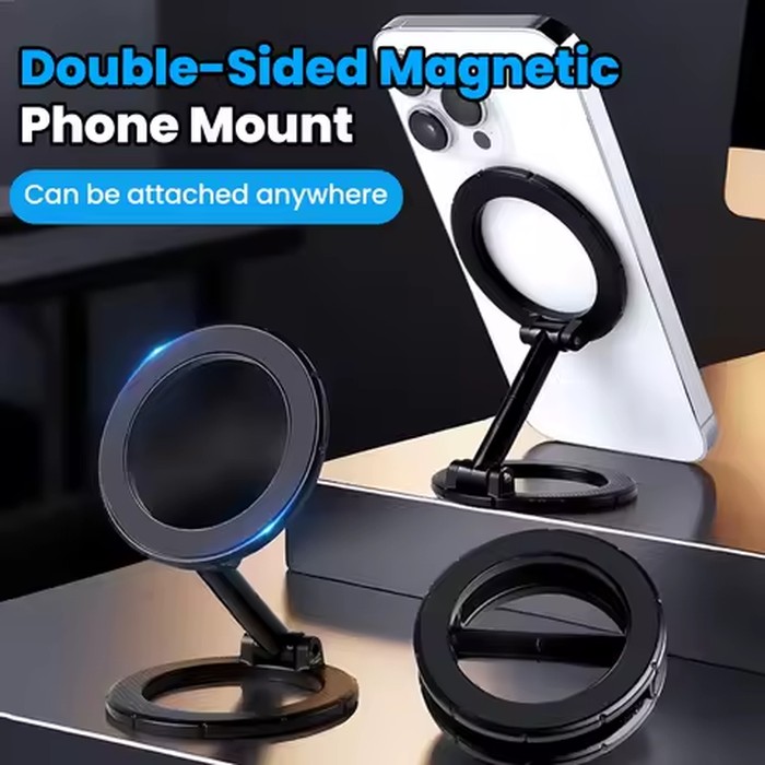 Portable Magnetic Mobile Phone Holder Car-mounted Mobile Phone Holder Foldable Magnetic Suction Type 360° Rotating Holder