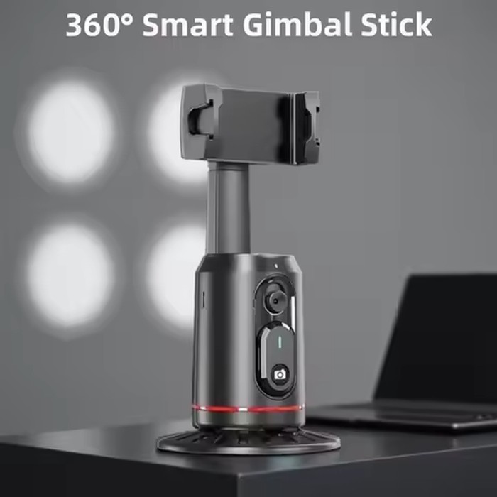 FANGTUOSI 360° Rotation Gimbal Stabilizer tripod Selfie Stick Desktop Face Tracking With Bluetooth Remote Shutter Light Holder