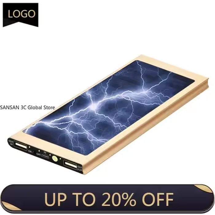 Powers20000mAh Solar Power Bank LED Digital Display Phone External Battery Poverbank For Xiaomi iPhone Huawei Mobile Phone Power
