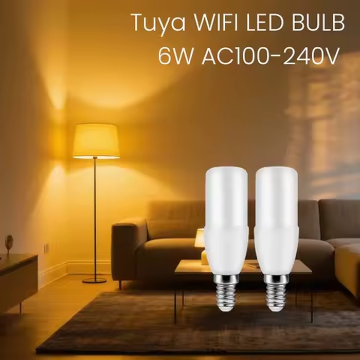 T37 E14 Tuya Rgb Bulb 6W Smart Light Dimmable Wifi Led Magic Lamp AC 110V 85V-265V Work with Alexa Google Home Lampara Led