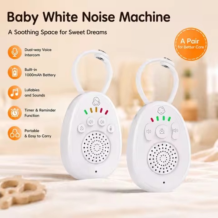 Portable Baby White Noise Machine With Lullaby Timer Travel White Noise A Pair Built in 1000mAh Battery For Sleeping Baby Adults