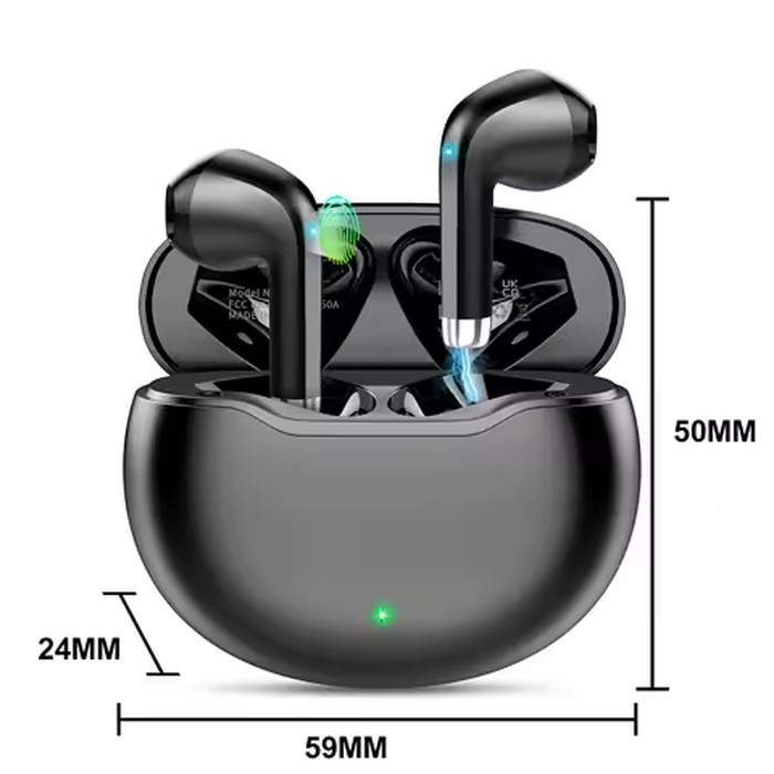 T6 Wireless Earbuds Bluetooth 5.3 ANC Active Noise Cancelling Headphones 48H Playtime IPX7 Waterproof HiFi Deep Bass in-Ear Sport Earphones with HD Mic for iPhone Samsung Android.